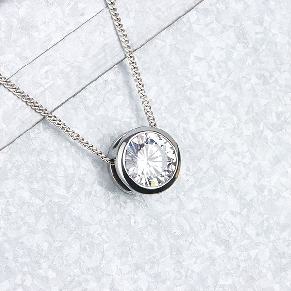 bezel settings diamond necklace