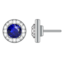 Blue Sapphire Diamond Earrings